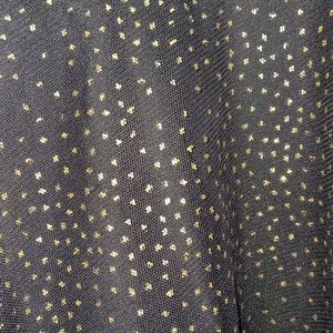 W Black Sharara With Golden Dots And Jari Bottom