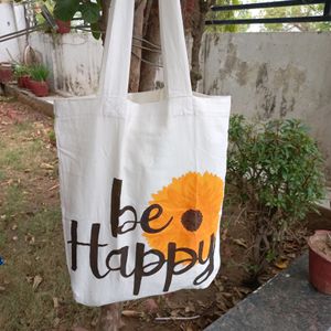 Be Happy Sunflower Tote Bag