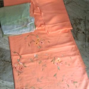 3piece semi fancy fluorescent peach suit unstitche