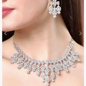 Elegant AD White Kiara Necklace Set