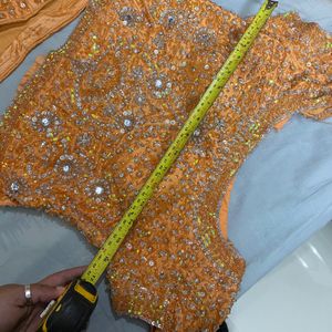 lite orange/ peach colour lacha / choli- party wea