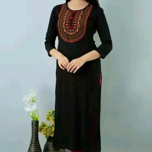 Black Kurti With Embroidery Work