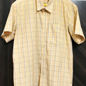 Men Yellow Colour Checked XL Shirt