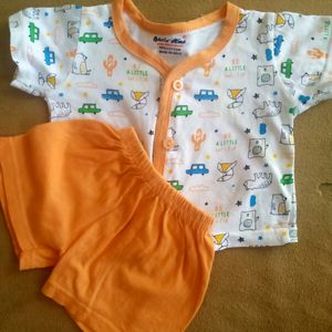 White And Orange Baby Boy Outfit