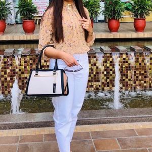 Nude Floral Blouse Top