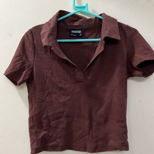 Bonkers Corner Brown Polo Top