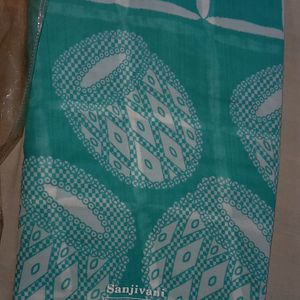 Sea Green Sinthtic Saree