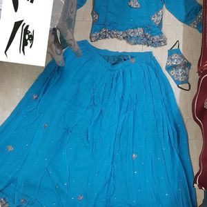 Sky Blue Lengha Choli