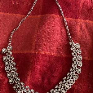 Brand New Silver Stone Necklace Set