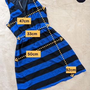 💙🖤 BLUE BLACK STRIPED DATE DRESS