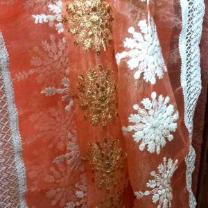 All Over Machine Embroidery work Dupatta