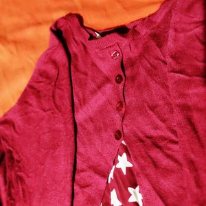 Maroon White Reverse Full Sleeve Top...🟥