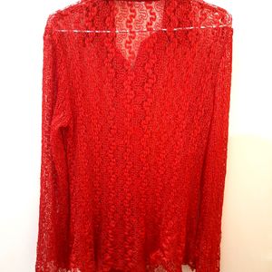 🔥BEST DEAL🔥Women's Red Lace Top