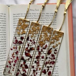 Golden And Rose Petal Book Mark