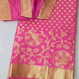 Pink Silk Saree