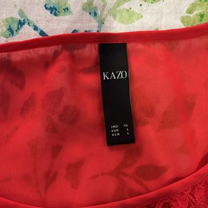 Kazo Red Lace XL Party Wear Top