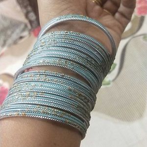 Green and Blue Metal Bangles ( 2 Darjan)