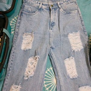 Blue Denim Distress Jeans