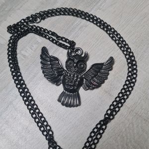 Owl Petent With Long Black Chain