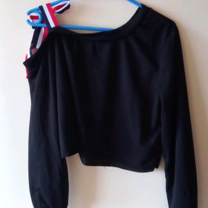 Women Black Crop Top