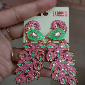 Unique Whole Peacock Earring. New