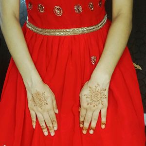 Beautiful Simple N Sober Red Embroidery Gown