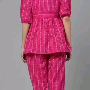 Stylum Pink Design Top With Trouser