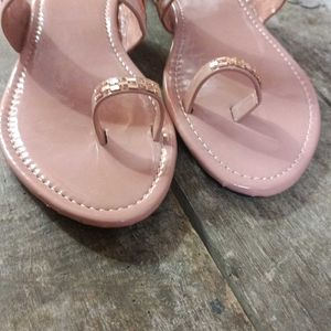 Peach Colour Slippers For Party Wear