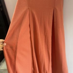 Peach Long Gown With Slits