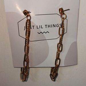 Double layer chain & Tassel Design - Earrings