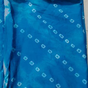 Bandhani Blue Saree