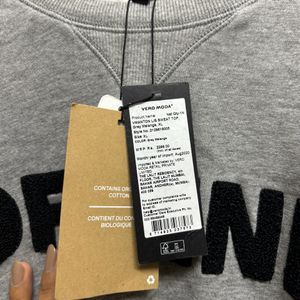 Vero Moda Grey Melange Cotton Sweatshirt