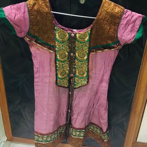 Wine Colour Short Kurta & Pyjamji Set