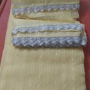 Pure Organza Saree With Pearls