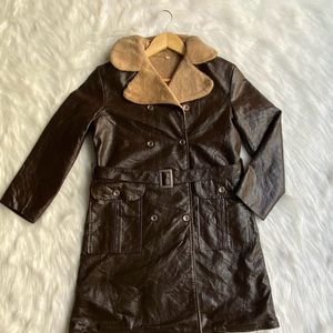 Faux Leather Coat