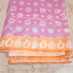 Beautiful Double Shaded Saree With Stitched Blouse