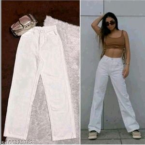 Denim White Trouser 🎀 For Pretty Girls