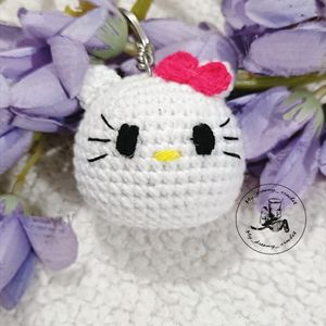 Amigurumi Hellokitty Face Keychain