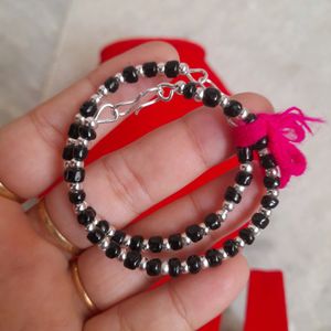 Beautiful New Black Beads Silver Bracelets