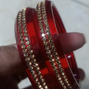 Stylish Beautiful Red Kada 2pc NEW