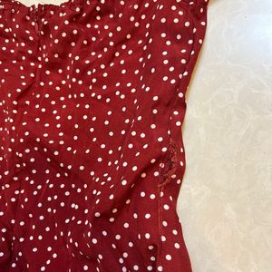 polka dot puff sleeve dress