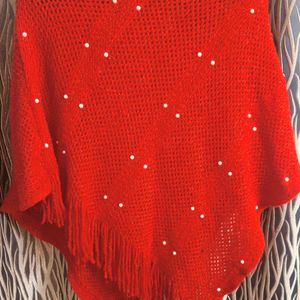 Red Poncho For Women❣️