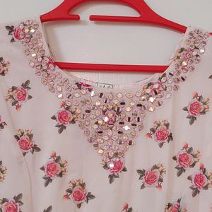 Floral Anarkali Dress With Can-Can