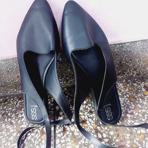 SSS Tie up black chic mule.  Year Ending Sale