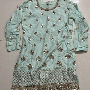 Sea Green Ethnic Dress