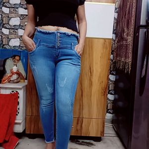 Stylish High Waist Jeans For Womens