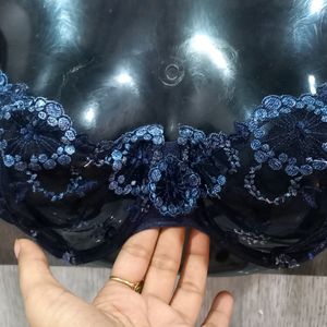 Flower Applique Lacy Intimate Bra