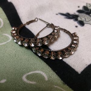 Antique Crystal Hoop Earrings