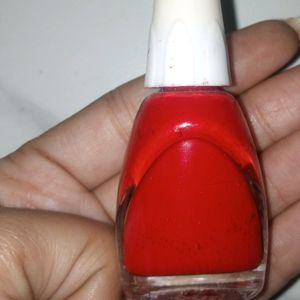 Red And Glitter Candy Nail Polish