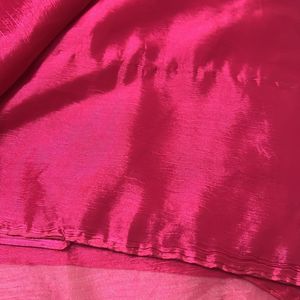 Plain Magenta Pink Saree